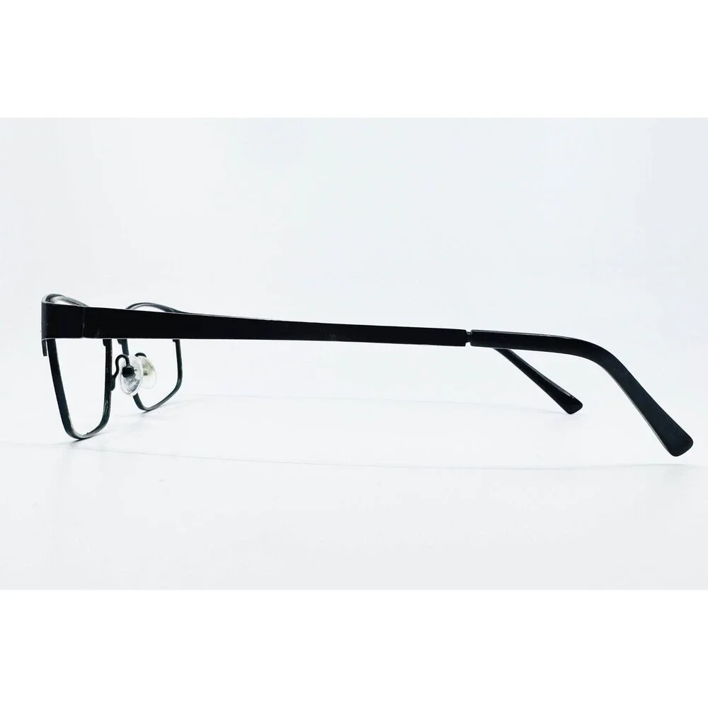 Modern Eyeglass Frames Mens Matte Gunmetal Rectangle 1701 015 53-15-145